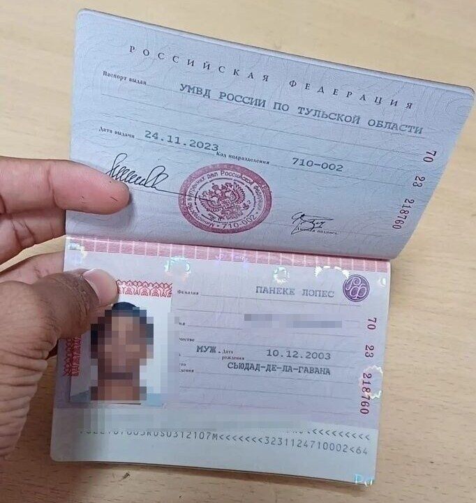 Pasaporte ruso de cubano